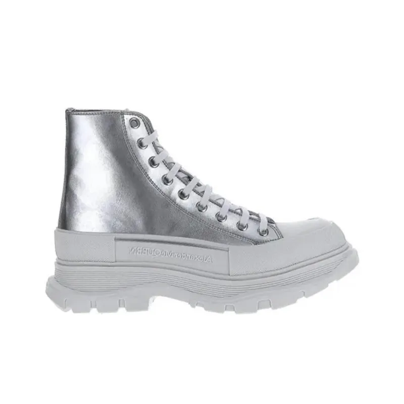 Alexander McQueen Tread Slick Platform Shoes Men's Silver-1
