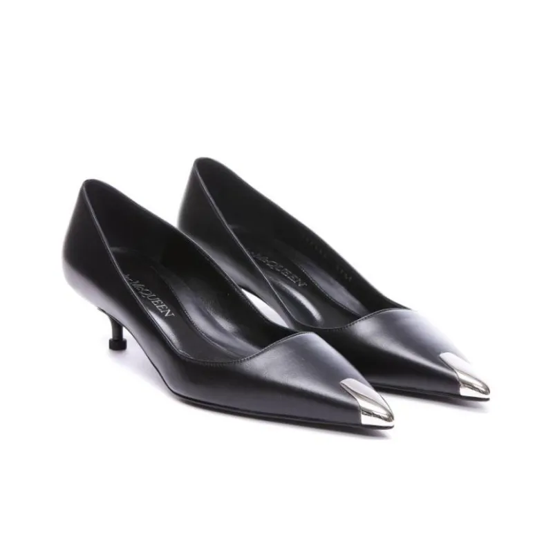 Alexander McQueen Punk Cone Heel High Heels 4cm Women's Black-3
