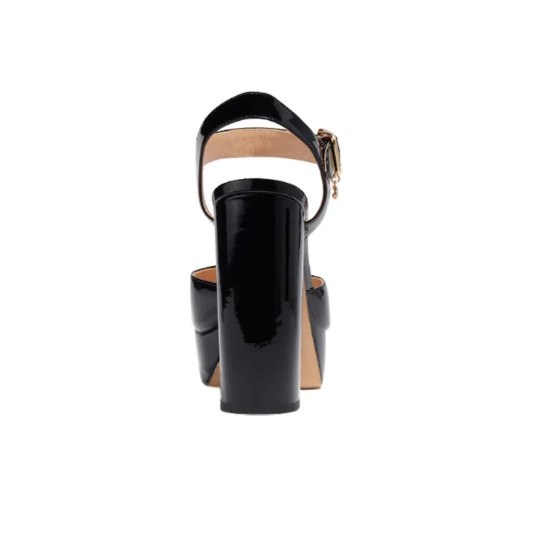 COACH Isabella Chunky Heel High Heels Women's Black-4