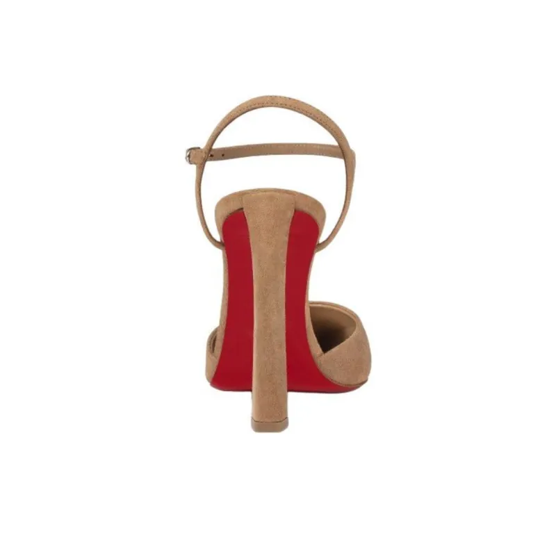 CL LUBOTING Condora Riviera Slim Heel High Heels 10cm Women's Brown-3