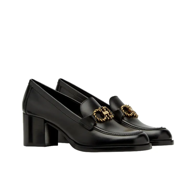 Ferragamo Gancini High Heels Women's Low-Top Black-2