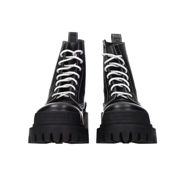 Balenciaga Strike Lace Up Boots 'Black' Women's-3