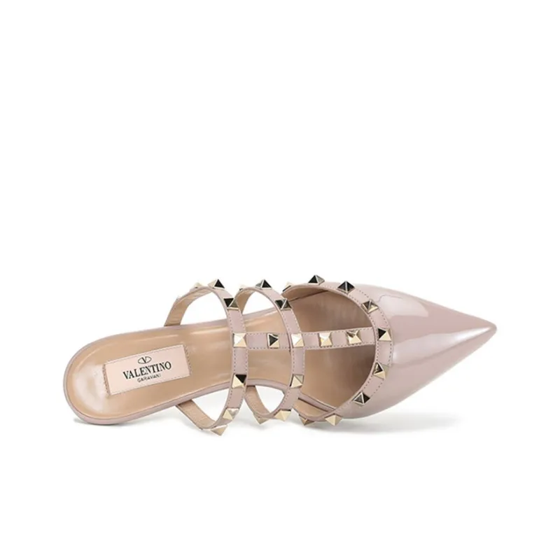Valentino Rockstud Slim Heel High Heels Women's Pink-4