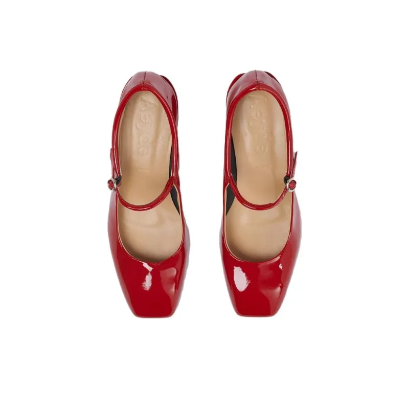 Aeyde Chunky Heel High Heels 4.5cm Women's Red-3