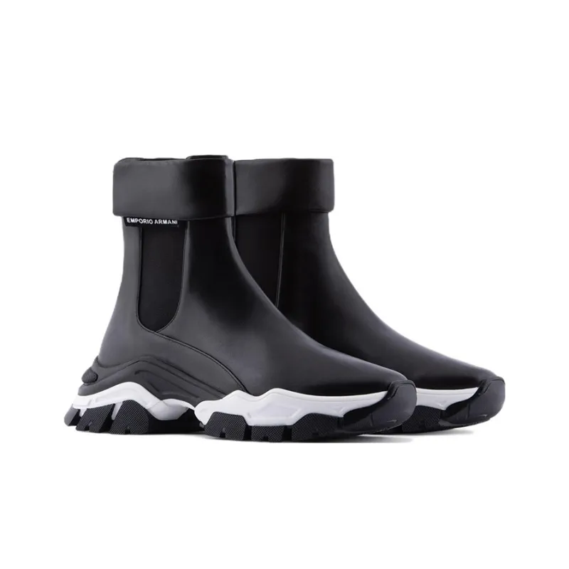 EMPORIO ARMANI Short Chelsea Boots Women's Black-2