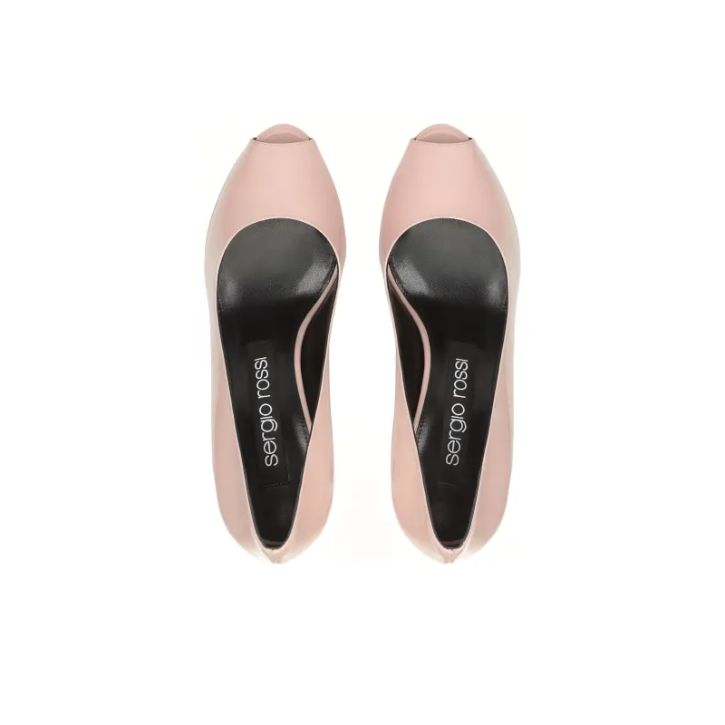 SERGIO ROSSI Sr Godiva Slim Heel High Heels 7.5cm Women's Pink-3