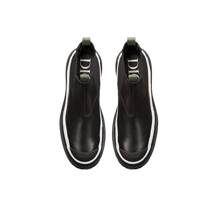 Sacai x DIOR Ankle Length Chelsea Boots Men's Black-3