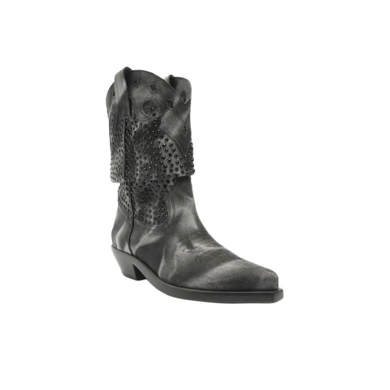 Schutz Ankle Boots 3cm Women's Gray Black-2