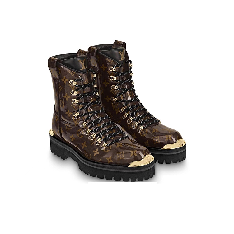 LOUIS VUITTON Monogram Ankle Boots - POIZON