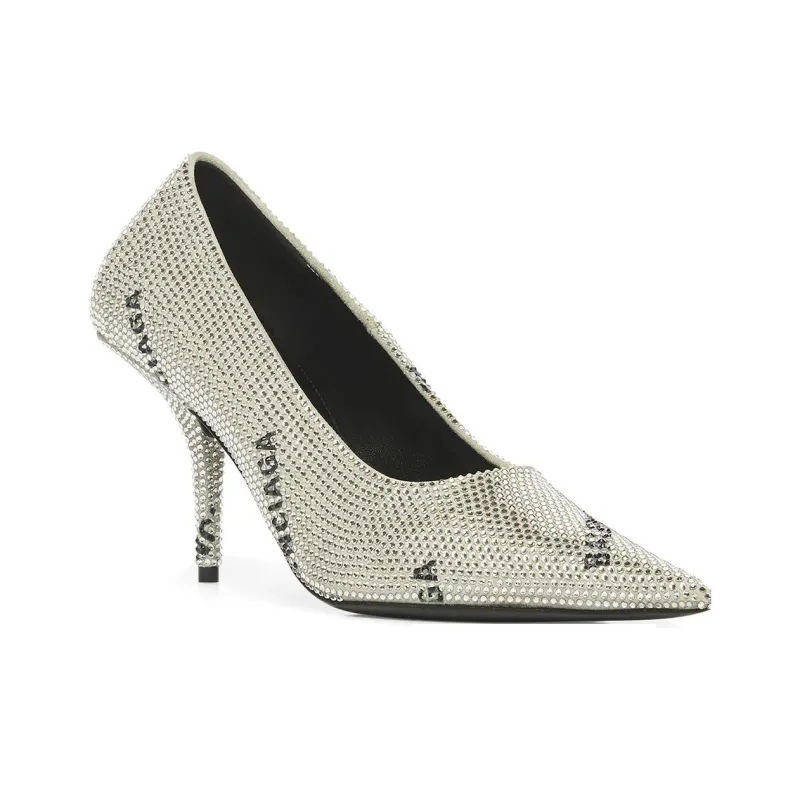 Balenciaga Slim Heel High Heels 8cm Women's White-1