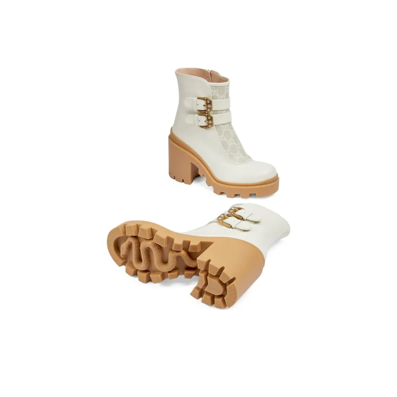 GUCCI GG Canvas Ankle Boots Women's-4
