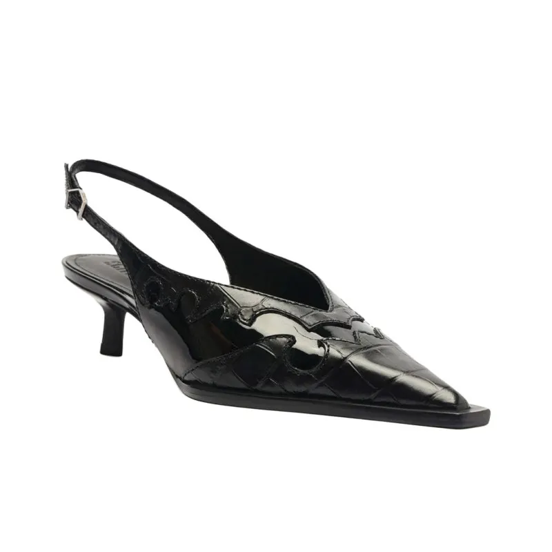 Schutz Darias Slim Heel High Heels 5.3cm Women's Black-2