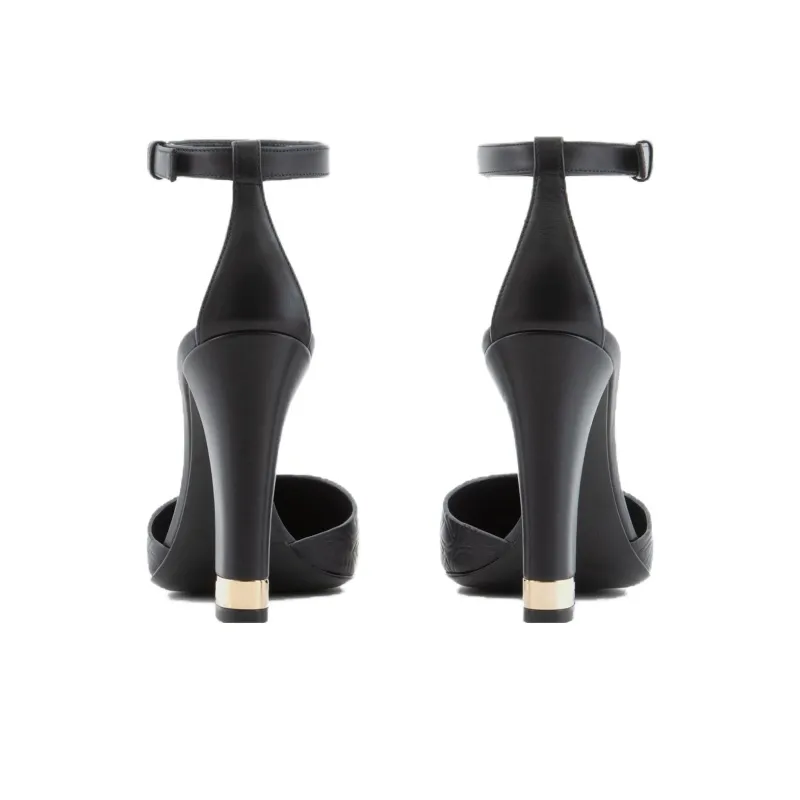 EMPORIO ARMANI D'Orsay Chunky Heel High Heels 10.5cm Women's Black-3