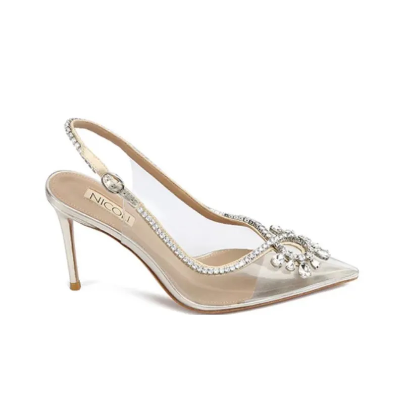 NICOLI Milagros Slim Heel High Heels 8.5cm Women's Gold-1
