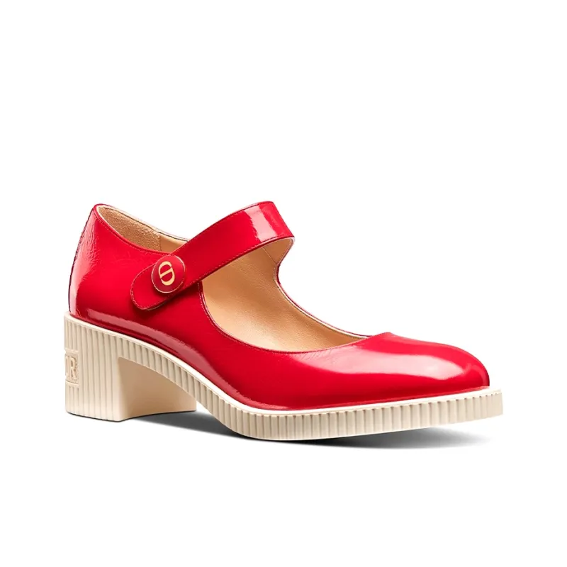 DIOR D Doll Block Heel High Heels Women's Raspberry-2