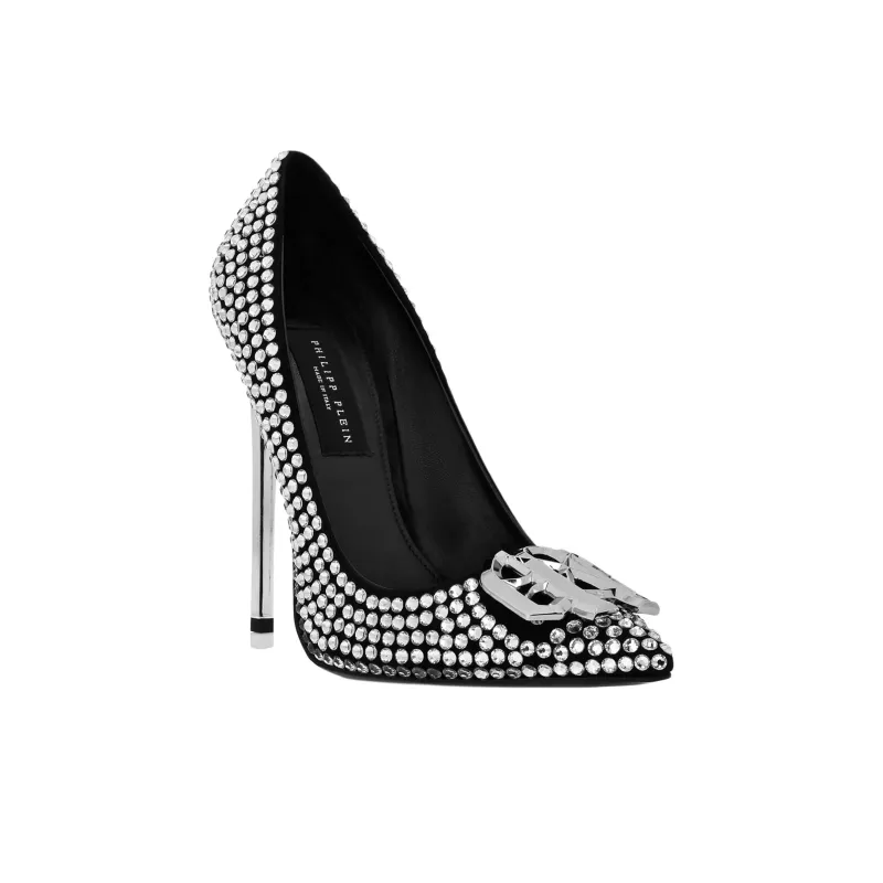 PHILIPP PLEIN Decollete Slim Heel High Heels 12cm Women's Silver-2