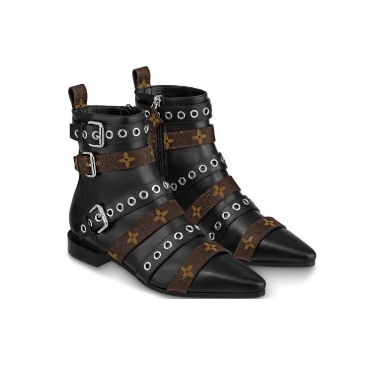 LOUIS VUITTON Jumble Ankle Boots 'Black With Multiple Straps' Women's-2