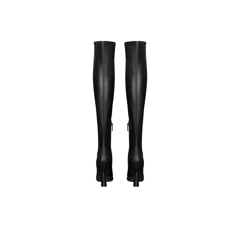 DIOR D fiction Infinite Dream Mirror Knee high Boots 10.5cm Women's Black-4