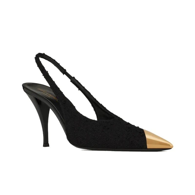 SAINT LAURENT Vesper Slim Heel High Heels 9cm Women's Black-2