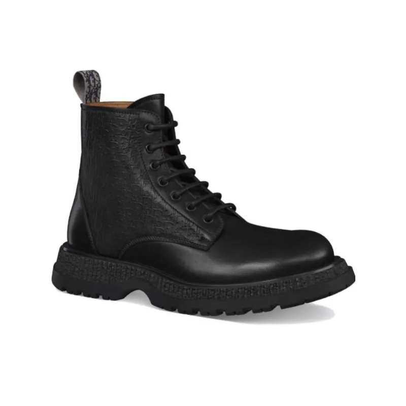 DIOR Buffalo Lace Up Ankle Boot 'DIOR Oblique Debossed - Black'-2