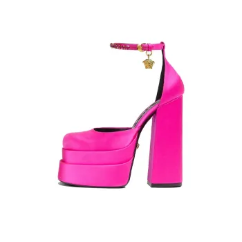 VERSACE Medusa Aevitas 155mm Platform Pumps Deep Fuschia