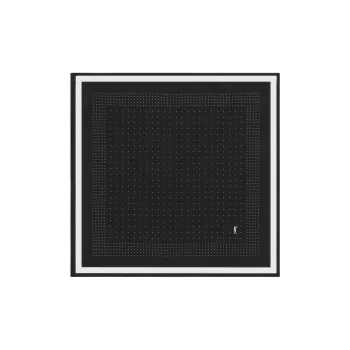 SAINT LAURENT Mulberry Silk Scarves Unisex Black/White