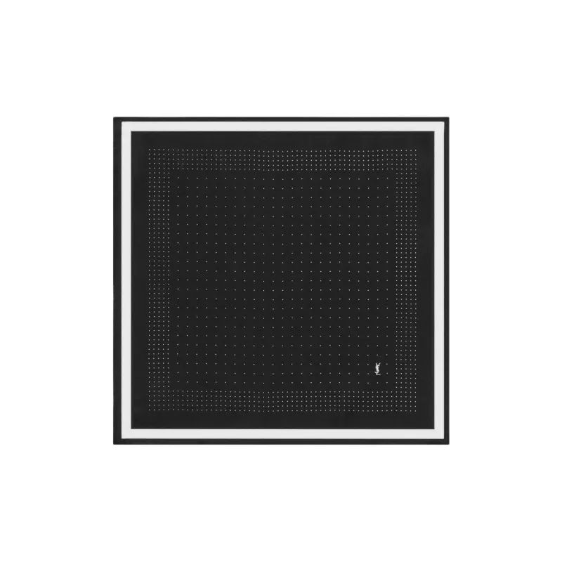 SAINT LAURENT Mulberry Silk Scarves Unisex Black/White-0