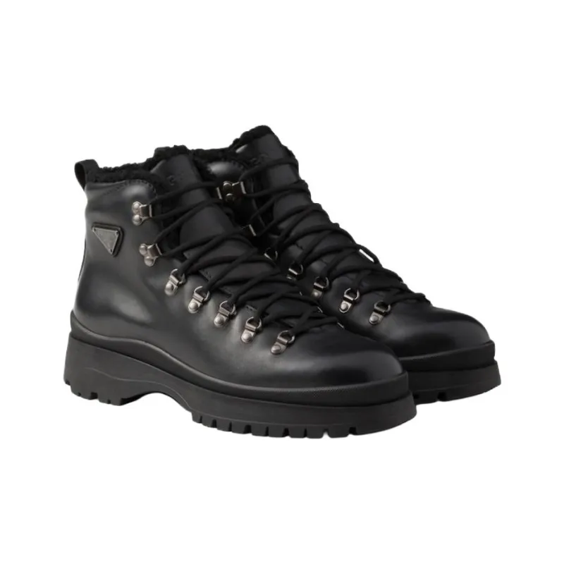 PRADA Brixxen Ankle Length Outdoor Boots 4cm Men's Black-2