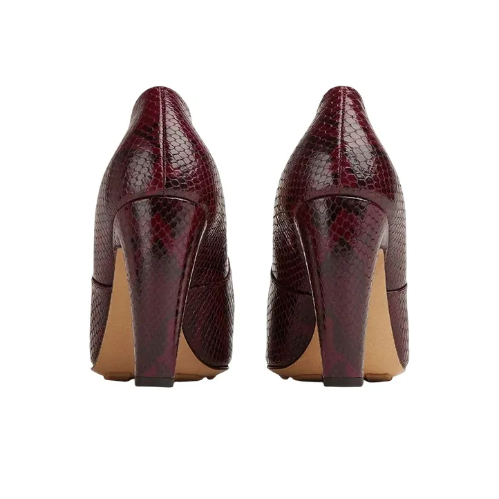 Bottega Veneta Mostra Cone Heel High Heels 9cm Women's Red-4
