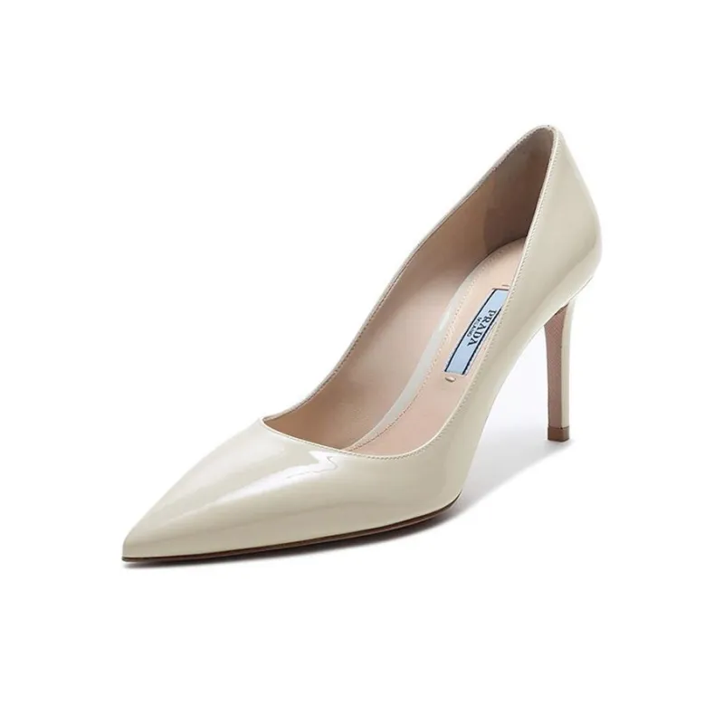 PRADA Pointed Patent Leather Heels 'White' Women's-2
