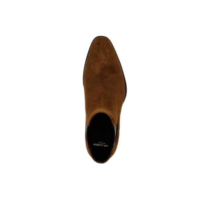 SAINT LAURENT Wyatt Round Toe Ankle Boots-3