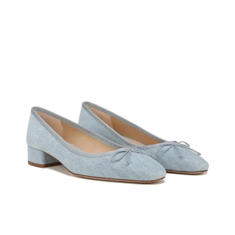 VERONICA BEARD Cecile Chunky Heel High Heels 2.5cm Women's Blue-2