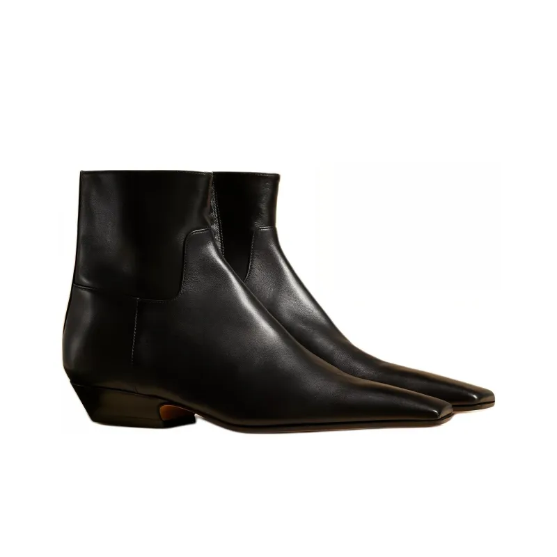 KHAITE The Marfa Leather Ankle Boots Women's-2