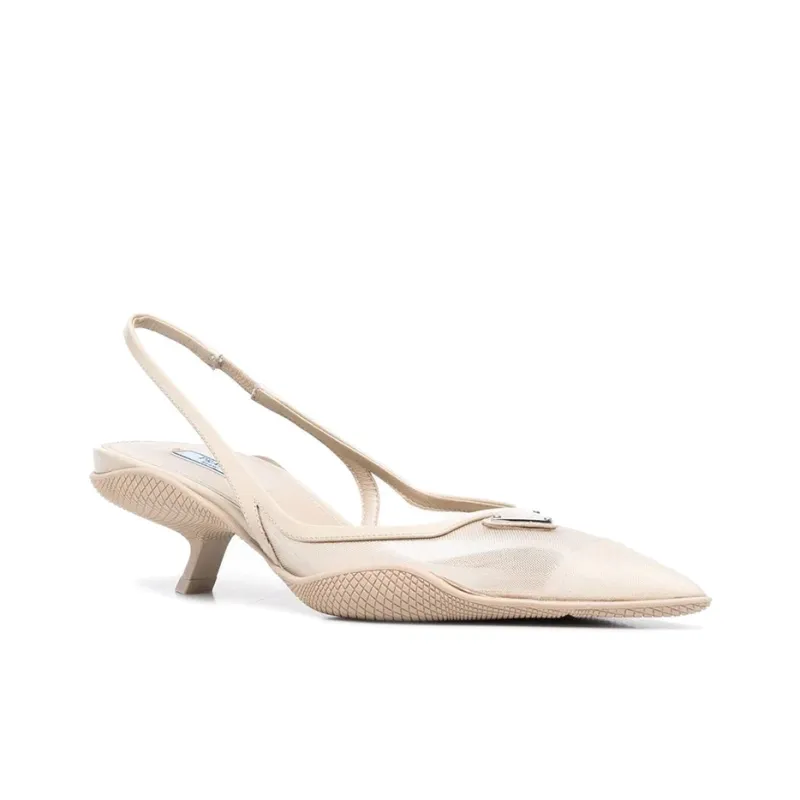 PRADA Slim Heel High Heels Women's Light Umber-2