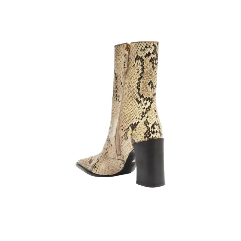 Schutz Bota Raffaela Ankle Boots 8.5cm Women's Brown Black-3