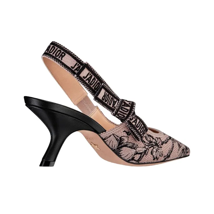 DIOR J'ADIOR Embroidered Canvas High Heels 'Nude'-4