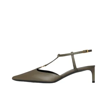 CELINE Kitten Slim Heel High Heels Women's Dark Green