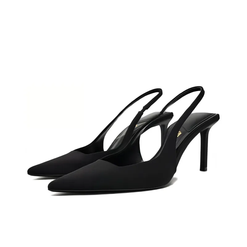 ZARA Slim Heel High Heels 9cm Women's Black-1