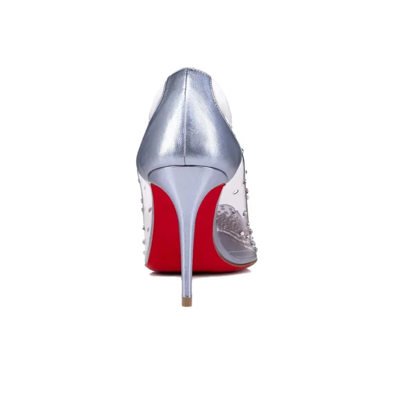 CL Degrastrass Slim Heel High Heels 8.5cm Women's Light Blue-4