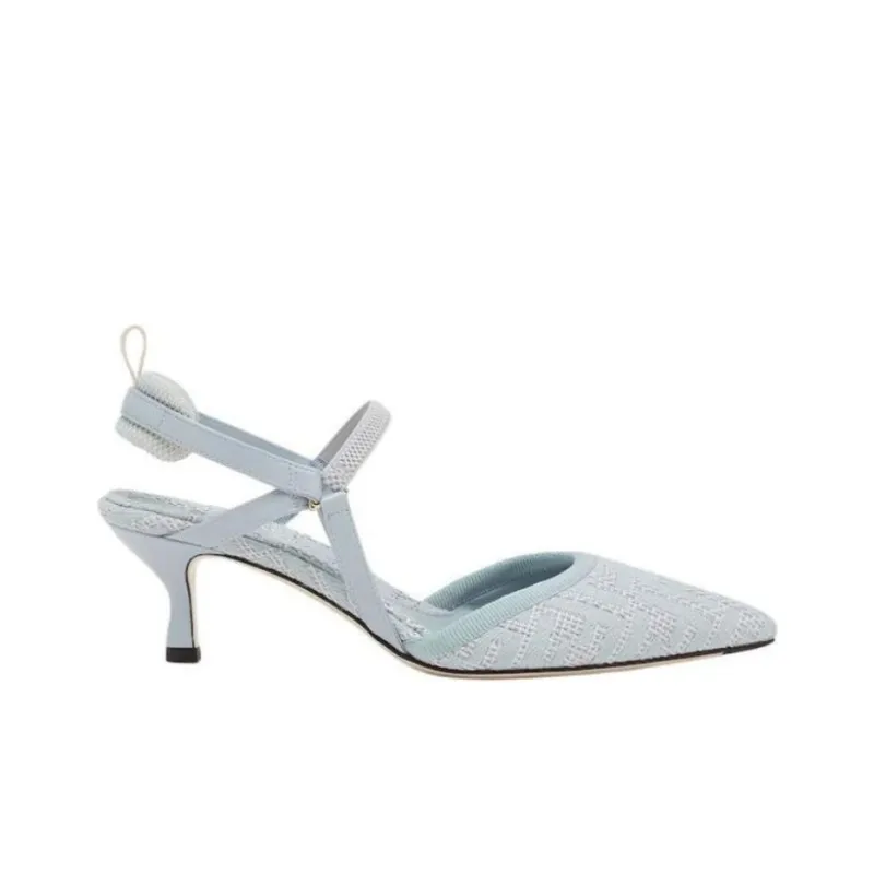 FENDI Logo Detailed Slingback Pumps-1