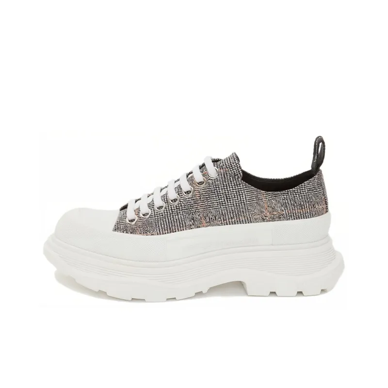 Alexander McQueen Tread Slick Ankle Length Martin Boot Women's Black White Silver-0