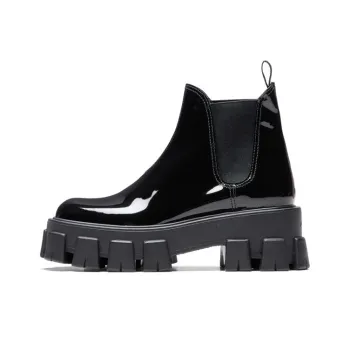 PRADA Monolith Ankle Length Chelsea Boots Women's Black
