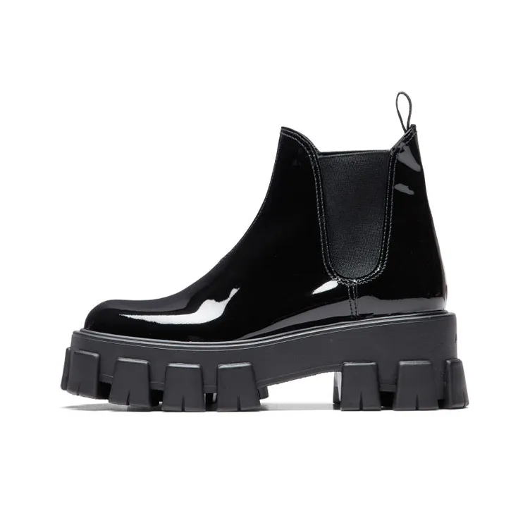 PRADA Monolith Ankle Length Chelsea Boots Women's Black-0