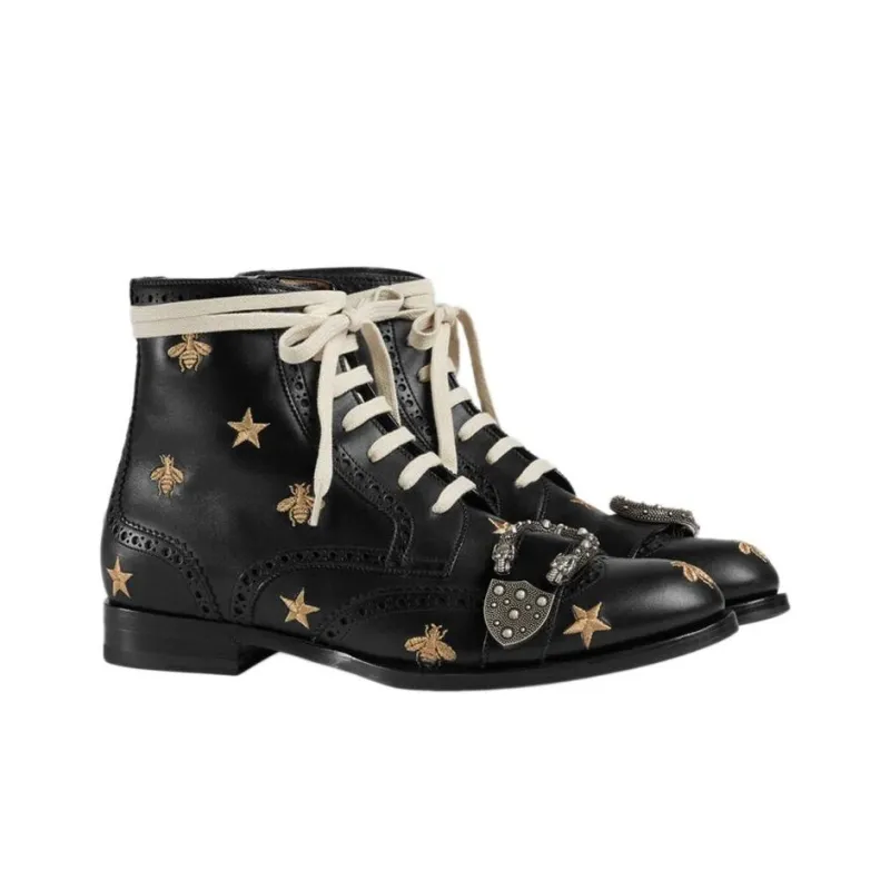 GUCCI Queercore Embroidered Brogue Boots-2