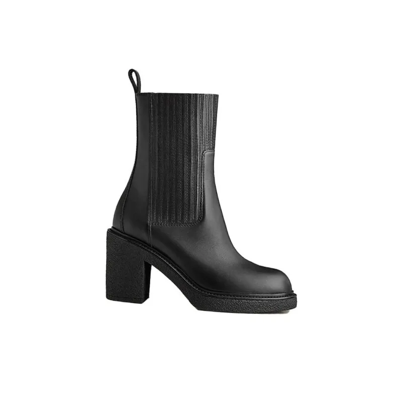 HERMES Donia Ankle Boots 7cm Women's Black-1