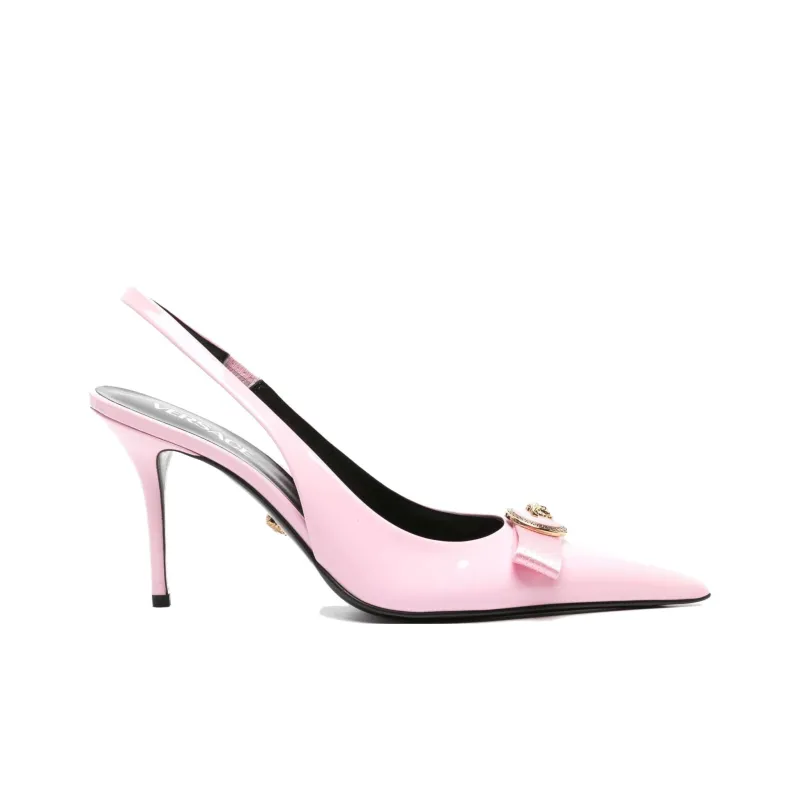 VERSACE Gianni Ribbon 85mm Leather Pumps-1