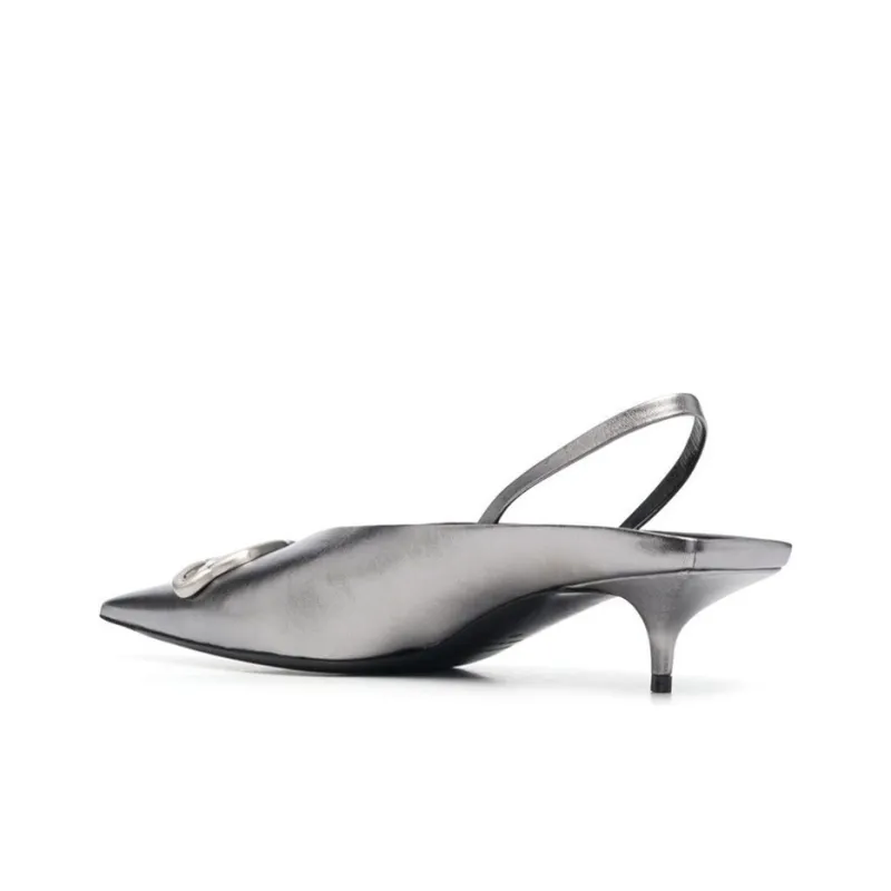 Balenciaga Knife Cone Heel High Heels Women's Silver-2