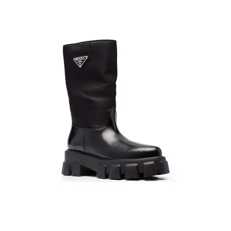 PRADA Monolith Knee high Boots Women's Black-1