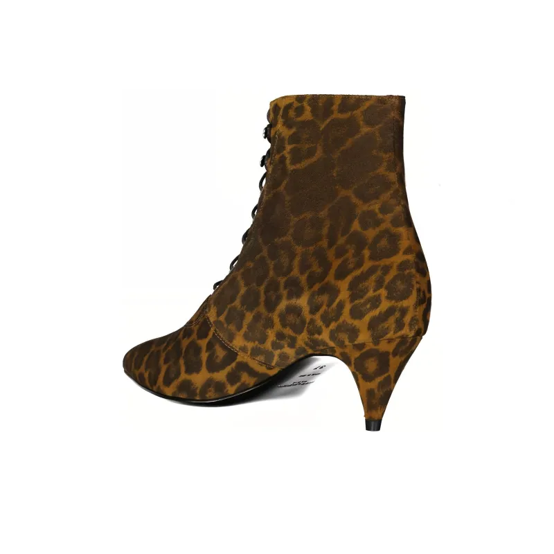 SAINT LAURENT Ankle Boots 5cm Women's Brown-3