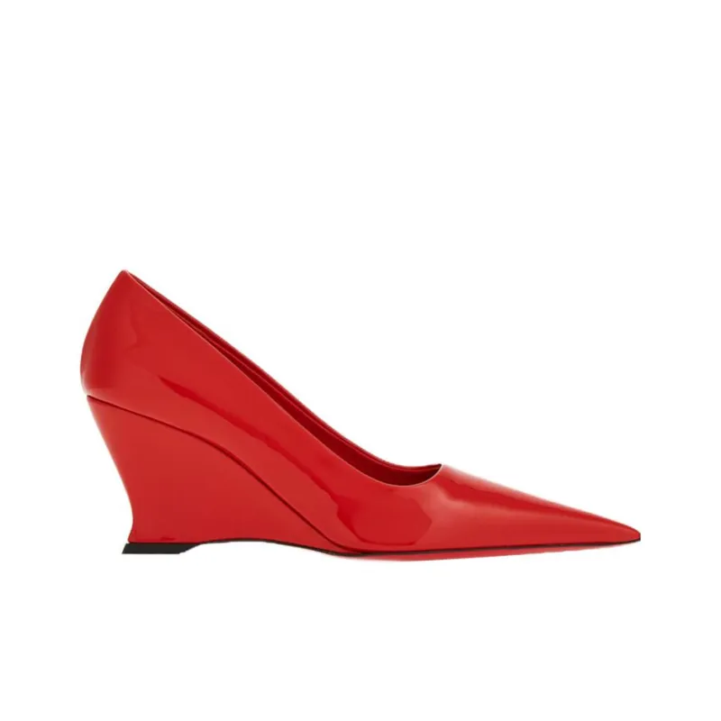 FERRAGAMO Wedge Heel High Heels 7cm Women's Red-1